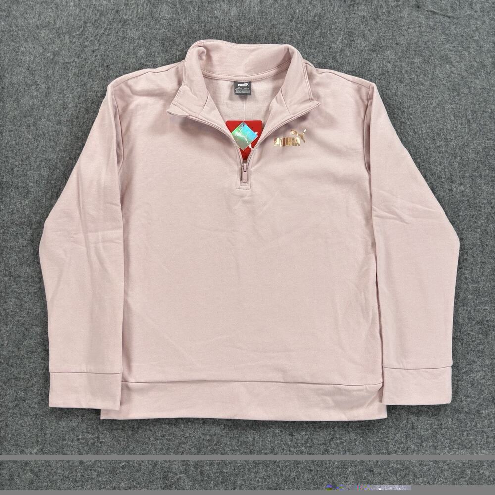 PUMA 1/4 Zip Pullover Sweatshirt Pink PGF24-11583 Youth Size Large 12/14 NWT